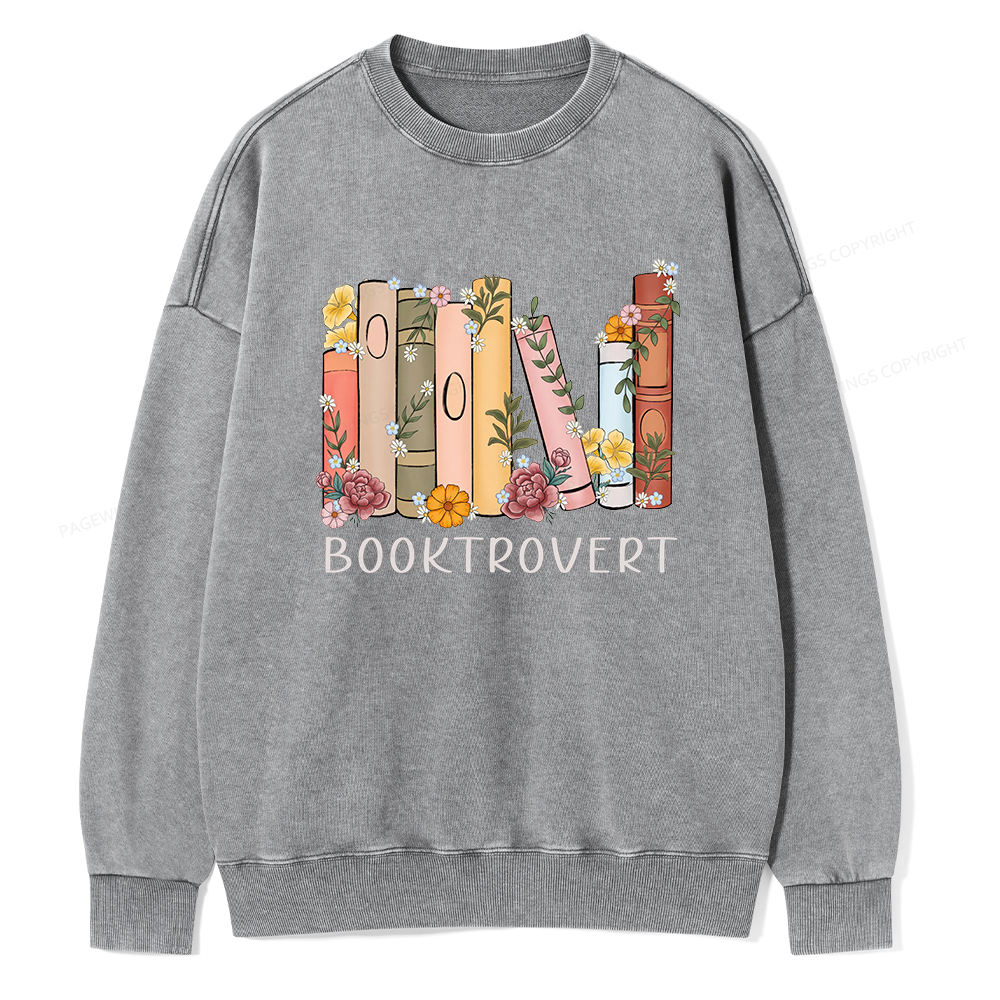 Pagewing Booktrovert Unisex Washed Sweatshirt