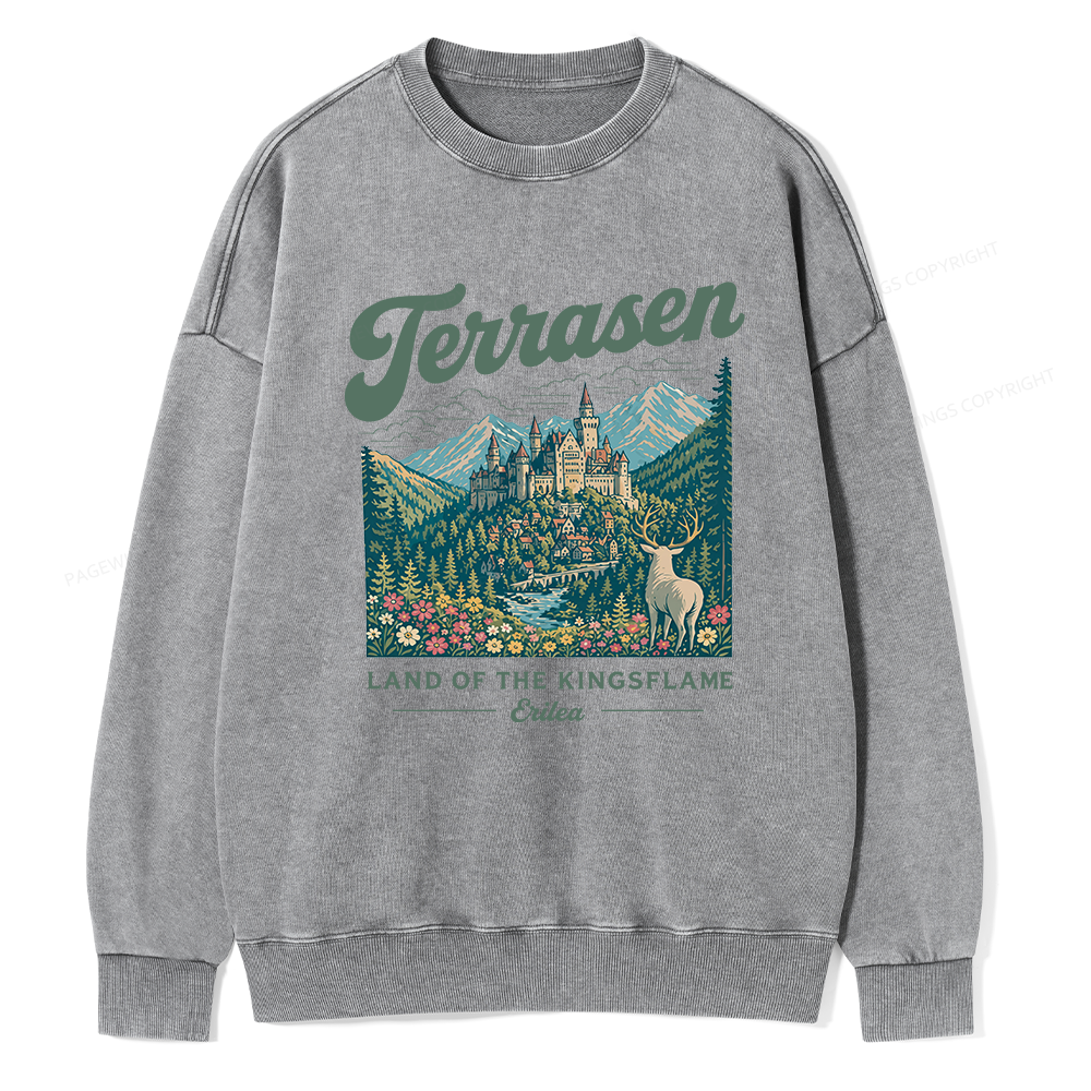 Pagewings Fantasy Book Lover Unisex Washed Sweatshirt