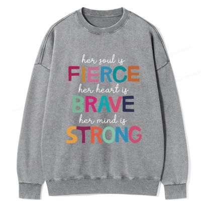 Pagewings Her Soul Is Fierce Unisex Washed Sweatshirt