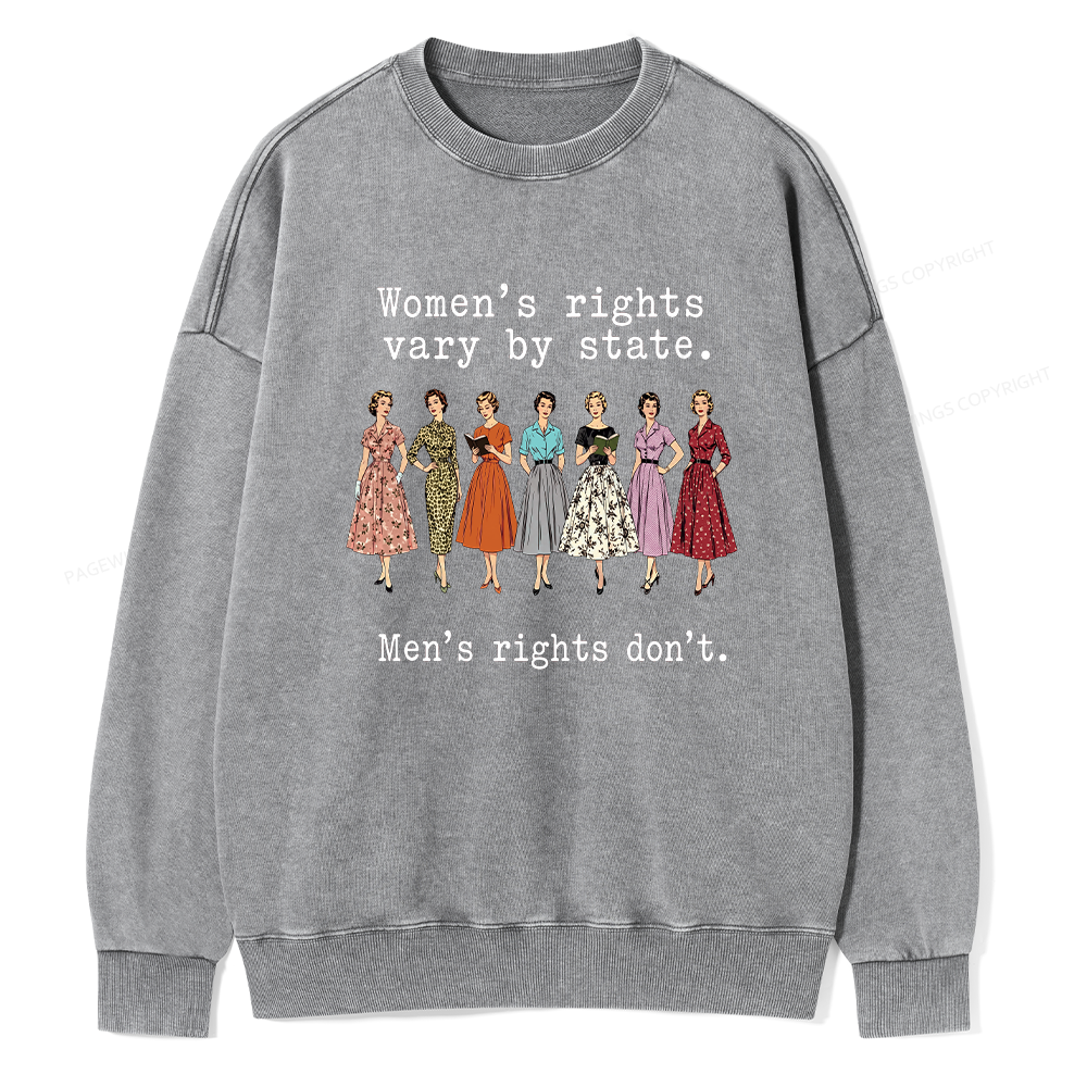Pagewings Women's Rights Vary By State Unisex Washed Sweatshirt