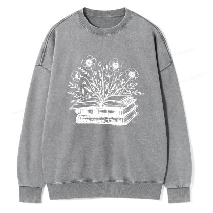 Pagewings Vintage Book Unisex Washed Sweatshirt