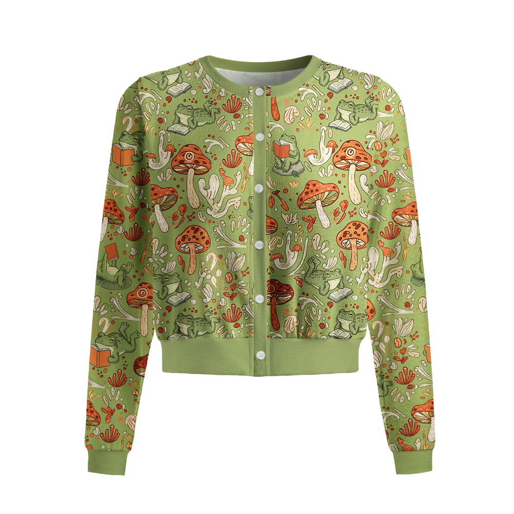 Pagewings Book Lover Crew Neck Cardigan Sweaters