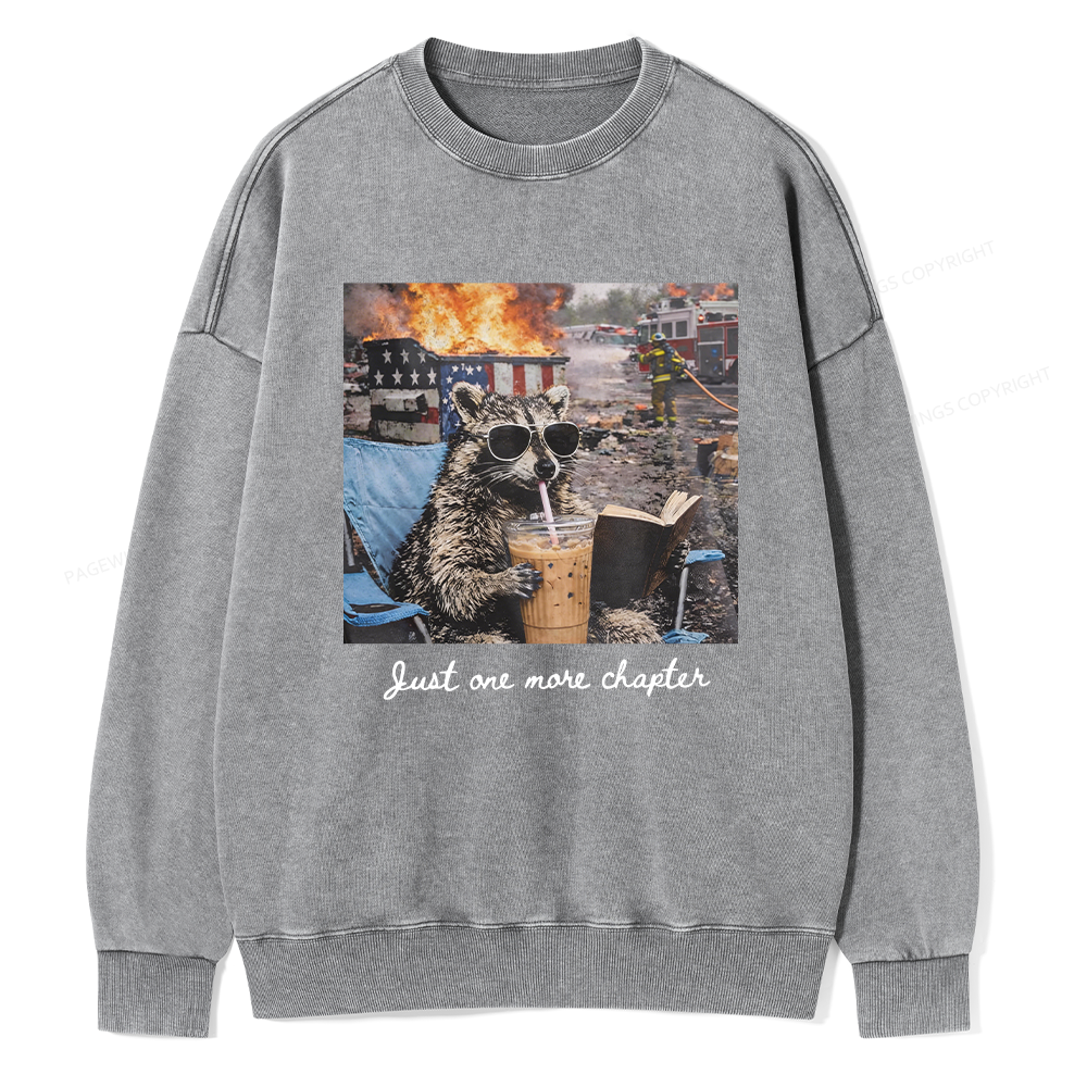 Pagewings Just One More Chapter Unisex Washed Sweatshirt