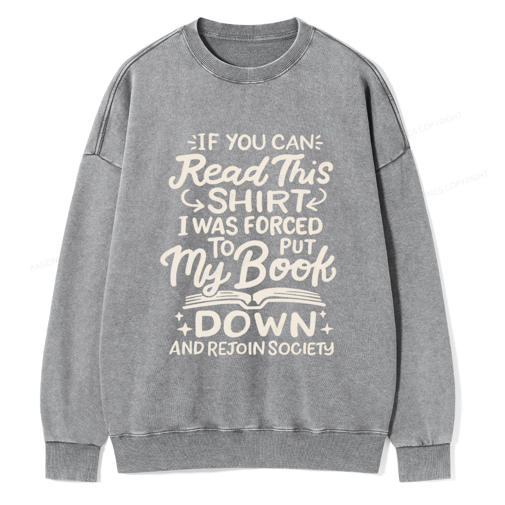 Pagewings Funny Book Lover Unisex Washed Sweatshirt