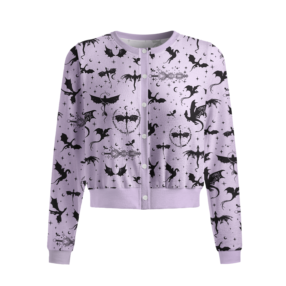 Pagewings Fantasy Bookish Crew Neck Cardigan Sweaters