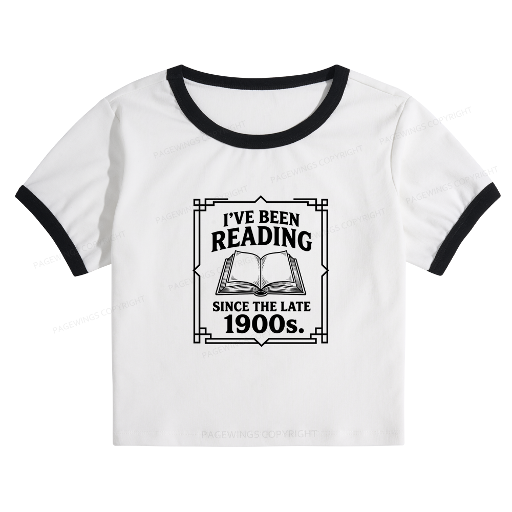 Pagewings I’ve Been Reading Since The Late 1900s Baby Tee Cropped Ringer T-Shirt