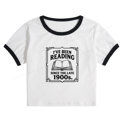 Pagewings I’ve Been Reading Since The Late 1900s Baby Tee Cropped Ringer T-Shirt