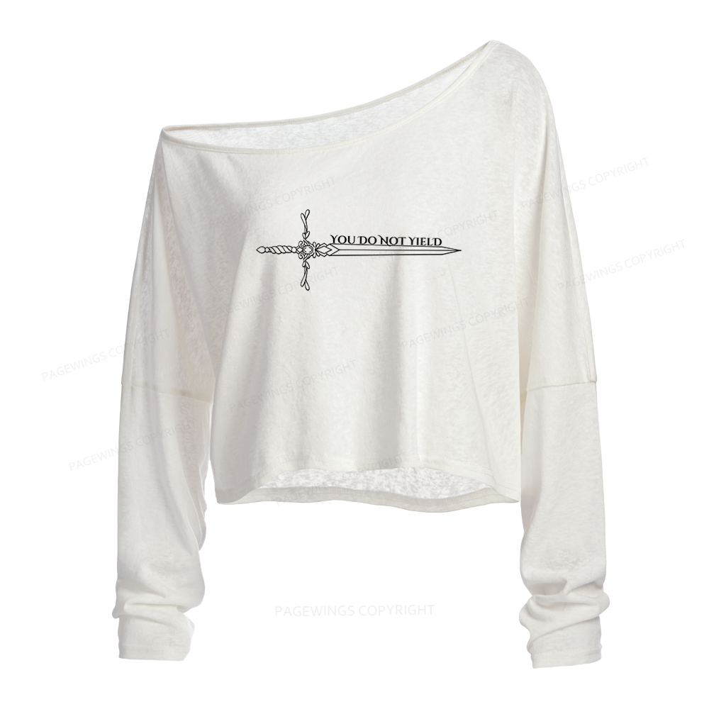 Pagewings Fantasy Reader Slouchy Long Sleeve Off Shoulder T-shirt