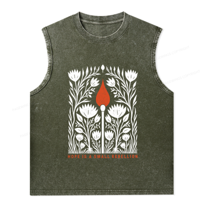 Pagewings Hope Is A Small Rebellion Unisex Washed Tank Top