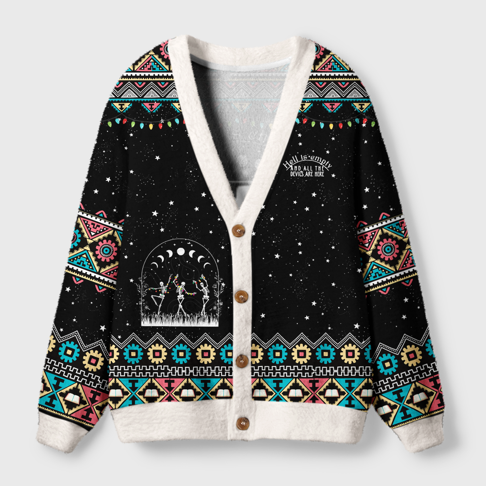 Pagewings Hell Is Empty And All The Devils Are Here Light Knit Unisex Cardigan Sweaters