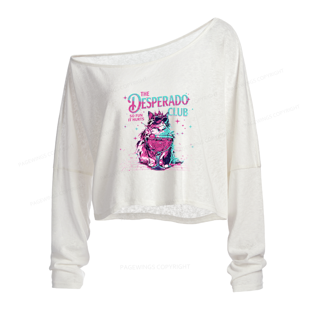 Pagewings Sci Fi Fan Slouchy Long Sleeve Off Shoulder T-shirt