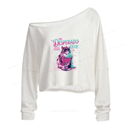 Pagewings Sci Fi Fan Slouchy Long Sleeve Off Shoulder T-shirt