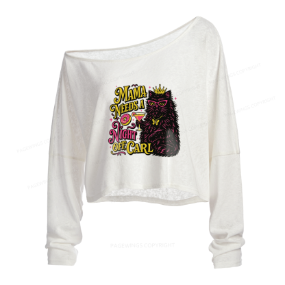 Pagewings Sci Fi Fan Slouchy Long Sleeve Off Shoulder T-shirt