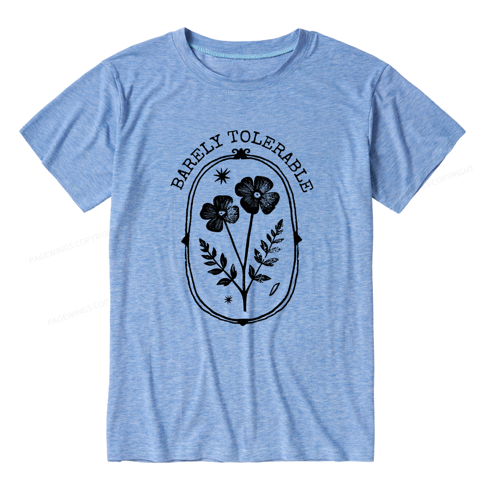 Pagewings Barely Tolerable Unisex Heather T-Shirt