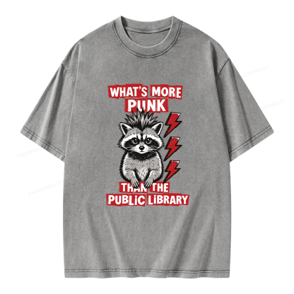 Pagewings What's More Punk Than The Public Library Unisex Washed T-shirt