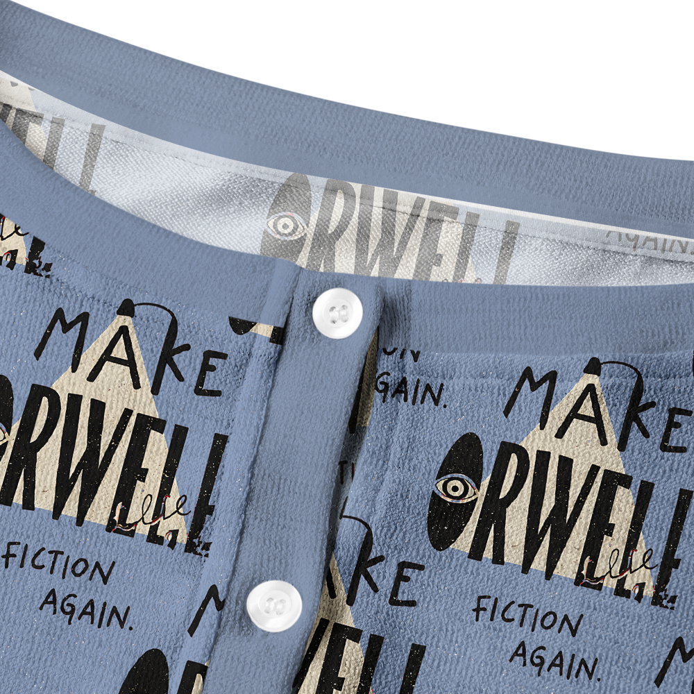 Pagewings Make Orwell Fiction Again Crew Neck Cardigan Sweaters