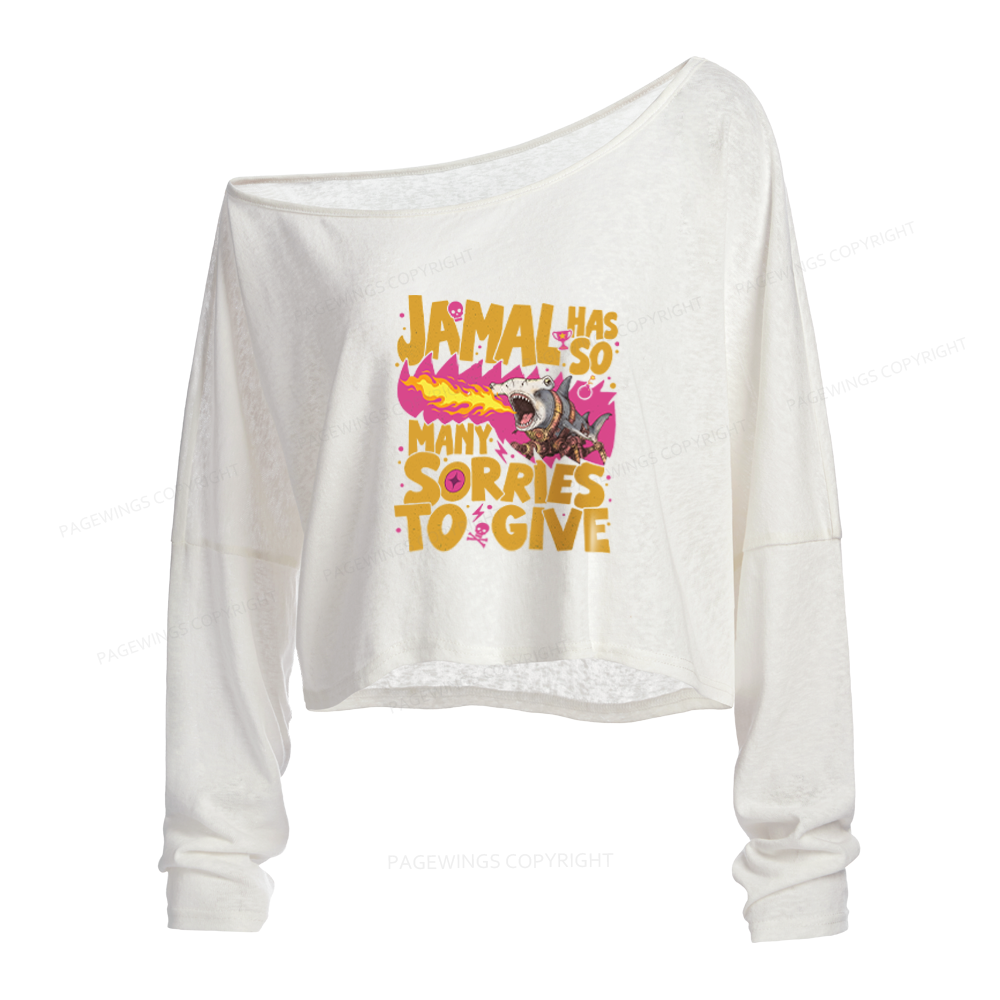 Pagewings Sci Fi Fan Slouchy Long Sleeve Off Shoulder T-shirt