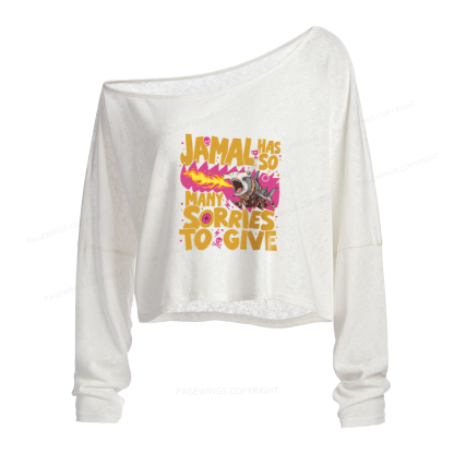 Pagewings Sci Fi Fan Slouchy Long Sleeve Off Shoulder T-shirt