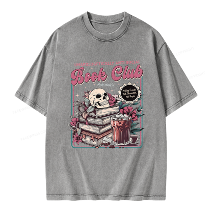 Pagewings Vintage Book Club Unisex Washed T-shirt