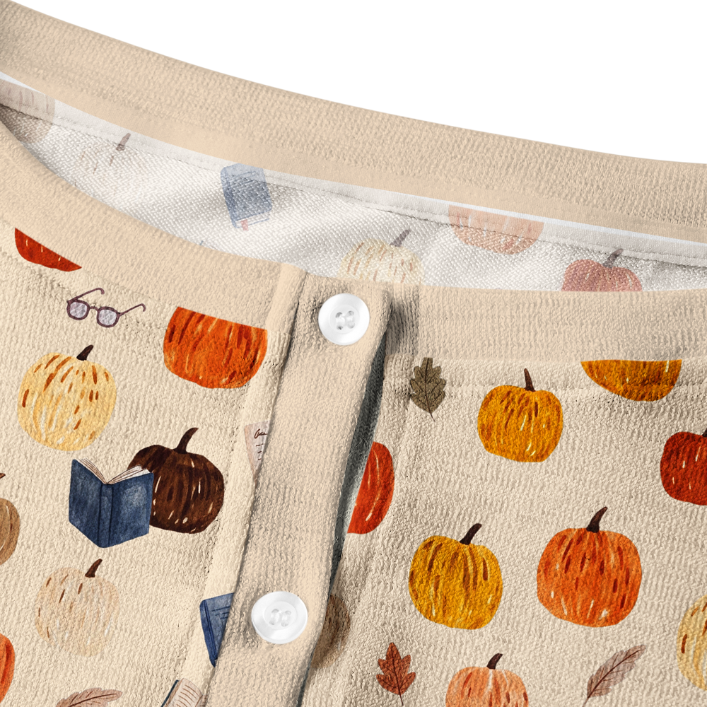 Pagewings Halloween Bookish Crew Neck Cardigan Sweaters
