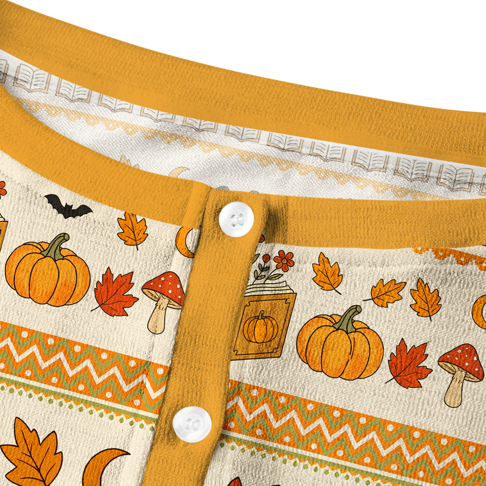 Pagewings Halloween Bookish Crew Neck Cardigan Sweaters