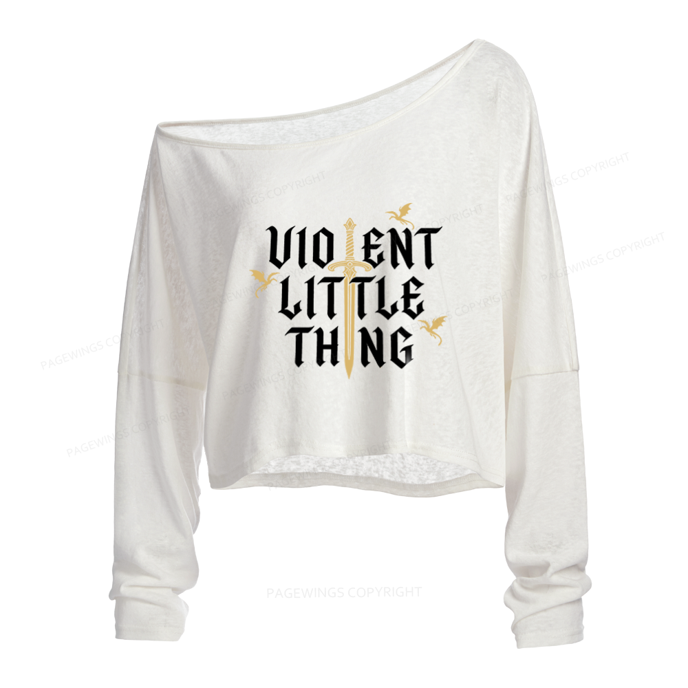Pagewings Fantasy Reader Slouchy Long Sleeve Off Shoulder T-shirt