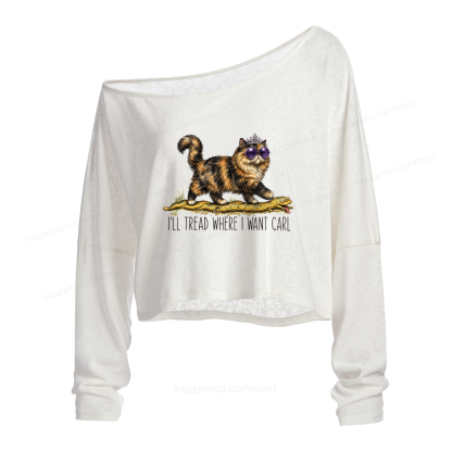 Pagewings Sci Fi Fan Slouchy Long Sleeve Off Shoulder T-shirt
