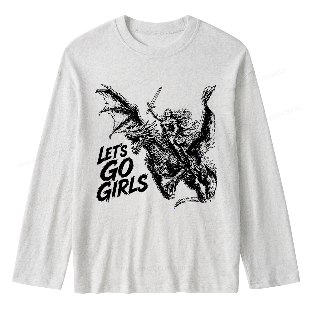 Pagewings Woman Dragon Rider Unisex Lightweight Long Sleeve T-Shirt