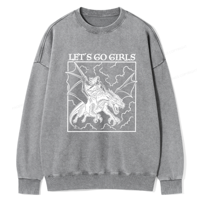 Pagewing Let's Go Girls Read Unisex Washed Sweatshirt