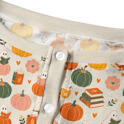 Pagewings Ghosts Love Reading Crew Neck Cardigan Sweaters