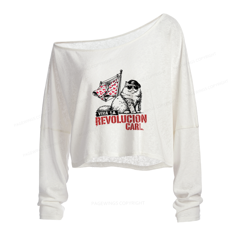 Pagewings Sci-Fi Book Lover Slouchy Long Sleeve Off Shoulder T-shirt