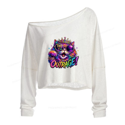 Pagewings Sci-Fi Book Lover Slouchy Long Sleeve Off Shoulder T-shirt