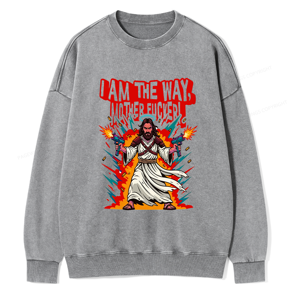 Pagewings I Am The Way Unisex Washed Sweatshirt