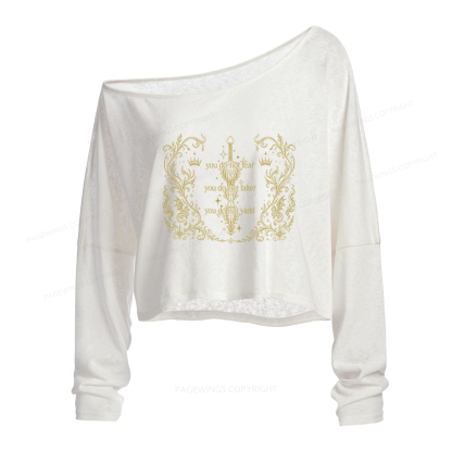 Pagewings Fantasy Reader Slouchy Long Sleeve Off Shoulder T-shirt