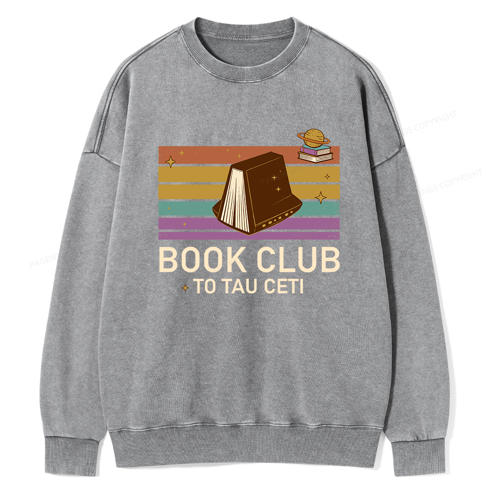 Pagewings Book Club To Star Unisex Washed Sweatshirt
