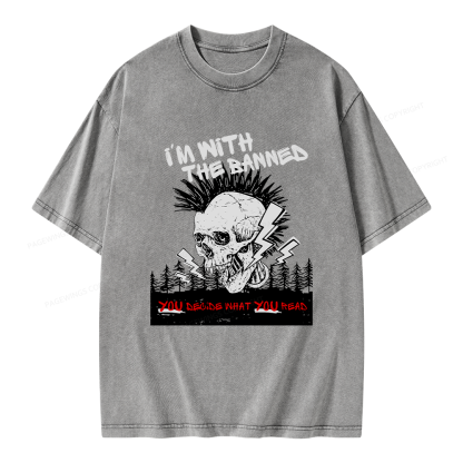 Pagewings I'm with the Banned Unisex Washed T-shirt