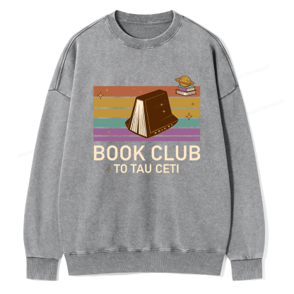 Pagewings Book Club To Star Unisex Washed Sweatshirt