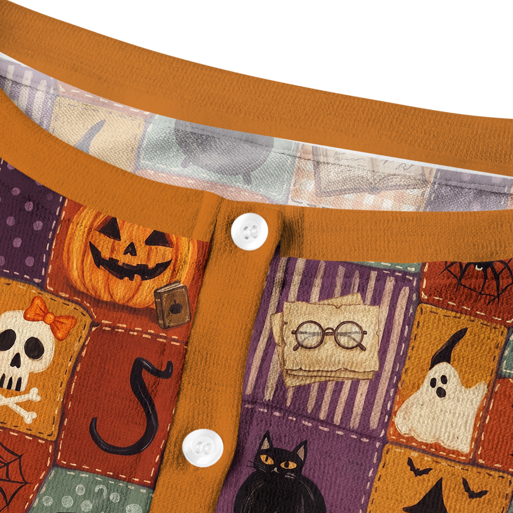 Pagewings Halloween Bookish Crew Neck Cardigan Sweaters