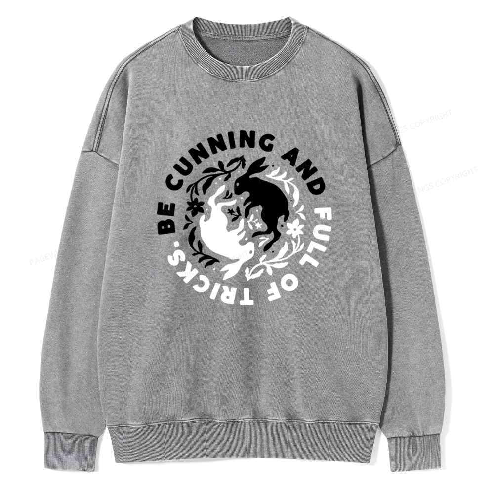 Pagewings Be Cunning And Full Of Tricks Unisex Washed Sweatshirt