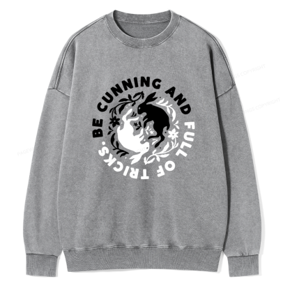 Pagewings Be Cunning And Full Of Tricks Unisex Washed Sweatshirt