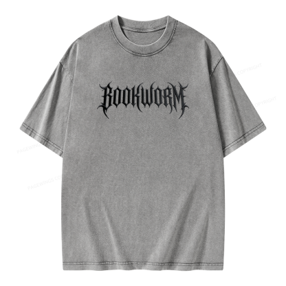 Pagewings Embroidered Bookworm Unisex Washed T-shirt