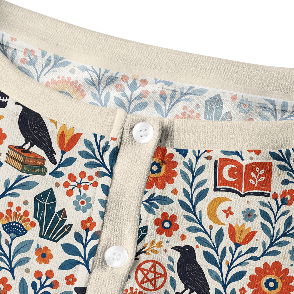 Pagewings Reading Crow Crew Neck Cardigan Sweaters