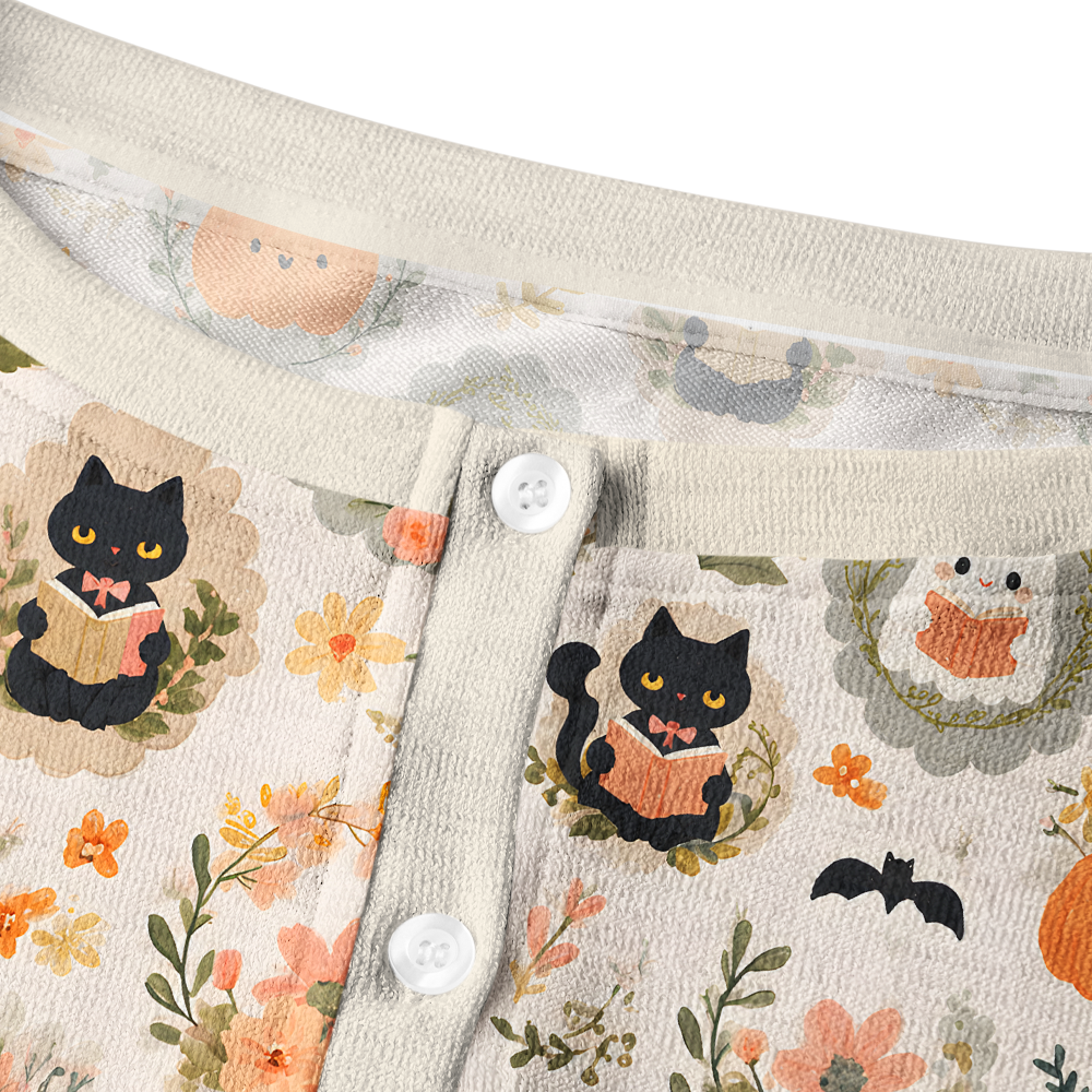 Pagewings Ghosts Love Reading Crew Neck Cardigan Sweaters