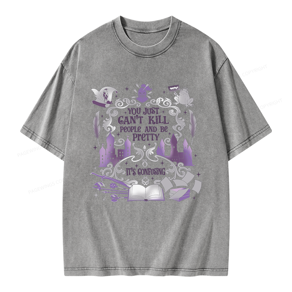 Pagewings Romantasy Book Lovers Unisex Washed T-shirt