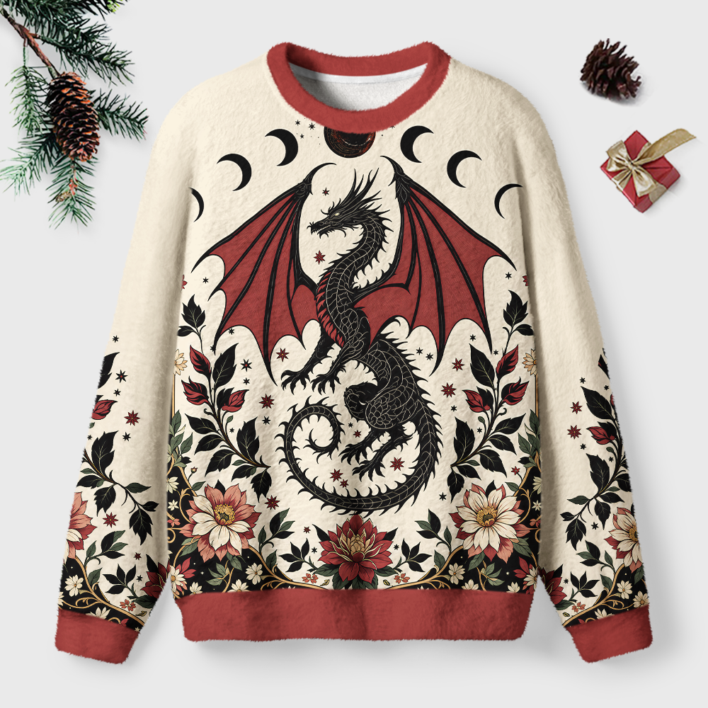 Pagewings Book Dragon Unisex Ugly Light Knit Sweatshirt