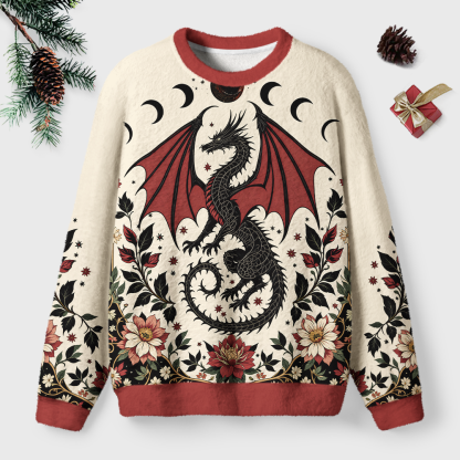 Pagewings Book Dragon Unisex Ugly Light Knit Sweatshirt