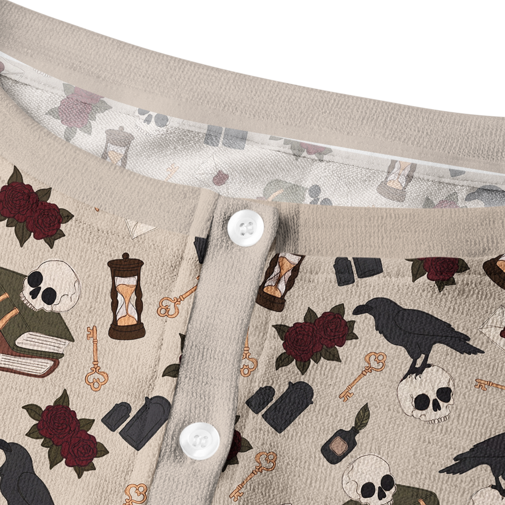 Pagewings Reading Crow Crew Neck Cardigan Sweaters