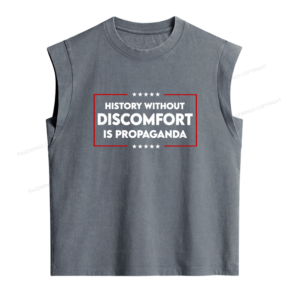Pagewings History Without Discomfort Is Propaganda Women's Washed Tank Top