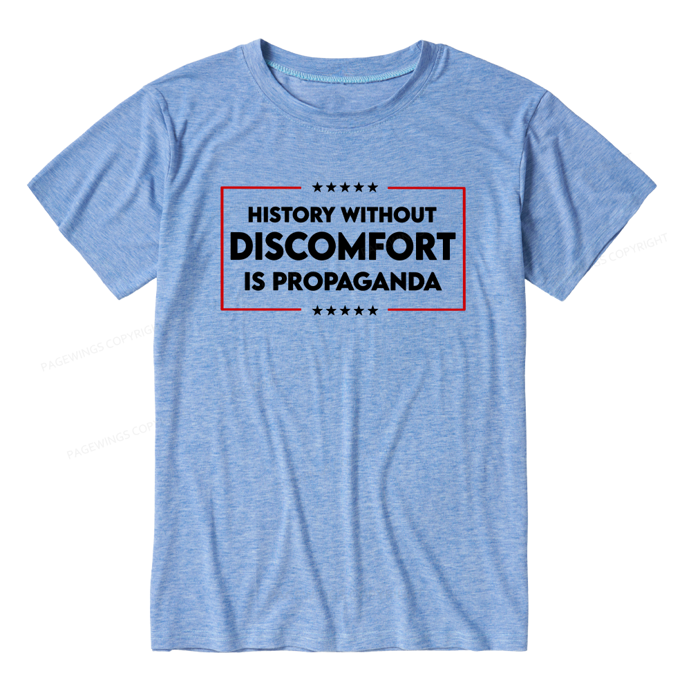 Pagewings History Without Discomfort Is Propaganda Unisex Heather T-Shirt