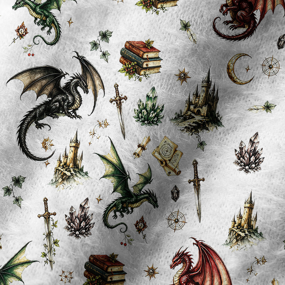Pagewings Book Dragon Knit Patterned Beanie